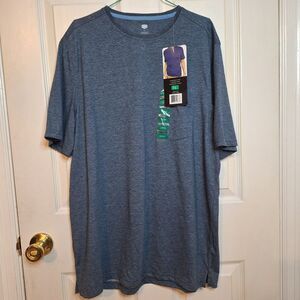 Berkley Jensen Heathered Blue Short Sleeved Pocket Tshirt Crewneck Shirt Size L